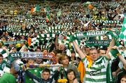 29 May 2005; Celtic supporters cheer on their team. Jackie McNamara Testimonial, Celtic XI v Republic of Ireland XI, Celtic Park, Glasgow, Scotland. Picture credit; David Maher / SPORTSFILE