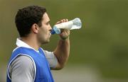 31 May 2005; Out-half Jeremy Staunton takes a drink during Ireland rugby squad training. University of Limerick, Limerick. Picture credit; Brendan Moran / SPORTSFILE