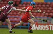 29 May 2005; Angel Walsh, Cork, in action against Ailbhe Kelly, Galway. National Camogie League, Division 1 Final, Galway v Cork, Semple Stadium, Thurles, Co. Tipperary. Picture credit; Brendan Moran / SPORTSFILE