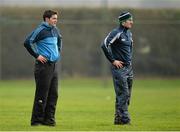 30 January 2014; St. Peter’s Wexford joint coaches Shane Roche, right, and Brian Malone. Leinster Schools Senior Football A Championship, Round 2, St. Peter’s Wexford v Colaiste Mhuire Mullingar, Stradbally GAA Grounds, Stradbally, Co. Laois. Picture credit: Matt Browne / SPORTSFILE