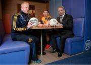 31 January 2014; Bank of Ireland is delighted to confirm it has extended its partnership with the DCU Sports Academy for a further three years to the end of June 2016. Pictured are, from left, Michael Kennedy, Director of DCU GAA Academy, Galway footballer Tom Flynn and Gabriel Bannigan, Regional Manager, Dublin, Bank of Ireland, in attendance at the renewal announcement of the Bank of Ireland sponsorship of DCU Sports Academy. Bank of Ireland Branch, DCU, Dublin Picture credit: Barry Cregg / SPORTSFILE