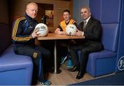 31 January 2014; Bank of Ireland is delighted to confirm it has extended its partnership with the DCU Sports Academy for a further three years to the end of June 2016. Pictured are, from left, Michael Kennedy, Director of DCU GAA Academy, Longford footballer Michael Quinn and Gabriel Bannigan, Regional Manager, Dublin, Bank of Ireland, in attendance at the renewal announcement of the Bank of Ireland sponsorship of DCU Sports Academy. Bank of Ireland Branch, DCU, Dublin Picture credit: Barry Cregg / SPORTSFILE