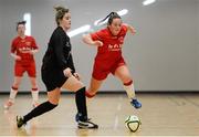 31 January 2014; Colleen Cavanagh, IT Sligo, in action against Laura Lynch, UCC. WSCAI National Futsal Finals semi-final, The Mardyke, UCC, Cork. Picture credit: Diarmuid Greene / SPORTSFILE