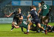 31 January 2014; Jack O'Donoghue, Ireland, goes over to score his side's first try. U20 Six Nations Rugby Championship, Ireland v Scotland, Dubarry Park, Athlone, Co. Westmeath. Picture credit: David Maher / SPORTSFILE