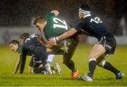 31 January 2014; Peter Robb, Ireland, is tackled by Damien Hoyland, Scotland. U20 Six Nations Rugby Championship, Ireland v Scotland, Dubarry Park, Athlone, Co. Westmeath. Picture credit: David Maher / SPORTSFILE