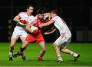 1 February 2014; Gerard O'Kane, Derry, in action against Aidan McCrory, left, and Niall McKenna, Tyrone. Allianz Football League Division 1 Round 1, Derry v Tyrone, Celtic Park, Derry. Picture credit: Oliver McVeigh / SPORTSFILE