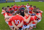 2 February 2014; Cork manager Brian Cuthbert speaks to his players as they huddle together before the game. Allianz Football League, Division 1, Round 1, Cork v Westmeath, Páirc Ui Rinn, Cork. Picture credit: Diarmuid Greene / SPORTSFILE