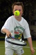 30 May 2005; Nine year old Maurice Joy, from the host club, pictured at the announcement that SPAR is to sponsor this year's Irish National Tennis Championships at Donnybrook Lawn Tennis Club. This picture is taken at Donnybrook Lawn Tennis Club, Dublin. Picture credit; Ray McManus / SPORTSFILE