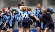 30 May 2005; Scoil Lorcain players celebrate after victory over Scoil Choilm. Allianz Cumann na mBunscol Hurling Finals, Corn Johnston, Mooney and O'Brien, Scoil Choilm, Crumlin v Scoil Lorcain, Monkstown, Croke Park, Dublin. Picture credit; Damien Eagers / SPORTSFILE