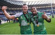 28 May 2016; Connacht's Robbie Henshaw, left, and Bundee Aki celebrate following their side's victory in the Guinness PRO12 Final match between Leinster and Connacht at BT Murrayfield Stadium in Edinburgh, Scotland. Photo by Ramsey Cardy/Sportsfile