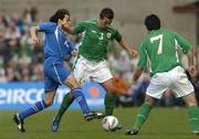4 June 2005; Ian Harte, Republic of Ireland, in action against Yossi Benyoun, Israel. FIFA 2006 World Cup Qualifier, Republic of Ireland v Israel, Lansdowne Road, Dublin. Picture credit; Brian Lawless / SPORTSFILE