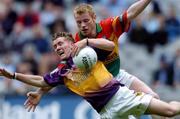 5 June 2005; PJ Banville, Wexford, in action against Paul Cashin, Carlow. Bank of Ireland Leinster Senior Football Championship, Carlow v Wexford, Croke Park, Dublin. Picture credit; David Maher / SPORTSFILE
