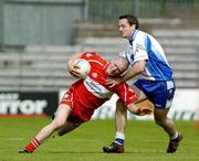 5 June 2005; Patsy Bradley, Derry, in action against James Coyle, Monaghan. Bank of Ireland Ulster Senior Football Championship, Monaghan v Derry, St. Tighernach's Park, Clones, Co. Monaghan. Picture credit; Damien Eagers / SPORTSFILE