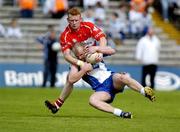 5 June 2005; Dick Clerkin, Monaghan, in action against Fergal Doherty, Derry. Bank of Ireland Ulster Senior Football Championship, Monaghan v Derry, St. Tighernach's Park, Clones, Co. Monaghan. Picture credit; Damien Eagers / SPORTSFILE