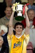 5 June 2005; Colm Duffin, Antrim, lifts the cup. Ulster Minor Hurling Championship Final, Antrim v Derry, Casement Park, Belfast. Picture credit; Pat Murphy / SPORTSFILE