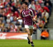 12 September 2004; Andrew Keary, Galway, celebrates a late score by a team-mate. All-Ireland Minor Hurling Championship Final, Galway v Kilkenny, Croke Park, Dublin. Picture credit; Brendan Moran / SPORTSFILE *** Local Caption *** Any photograph taken by SPORTSFILE during, or in connection with, the 2004 Guinness All-Ireland Hurling Final which displays GAA logos or contains an image or part of an image of any GAA intellectual property, or, which contains images of a GAA player/players in their playing uniforms, may only be used for editorial and non-advertising purposes.  Use of photographs for advertising, as posters or for purchase separately is strictly prohibited unless prior written approval has been obtained from the Gaelic Athletic Association.