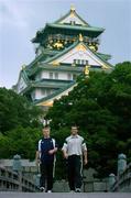 8 June 2005; New Ireland caps Roger Wilson, left, and Matt McCullough, who make their debut on Sunday next against Japan, pictured in the grounds of Osaka Castle, Osaka, Japan. Picture credit; Brendan Moran / SPORTSFILE