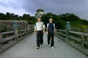 8 June 2005; New Ireland caps Matt McCullough, left, and Roger Wilson, who make their debut on Sunday next against Japan, pictured in the grounds of Osaka Castle, Osaka, Japan. Picture credit; Brendan Moran / SPORTSFILE