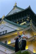 8 June 2005; New Ireland caps Roger Wilson, left, and Matt McCullough, who make their debut on Sunday next against Japan, pictured in the grounds of Osaka Castle, Osaka, Japan. Picture credit; Brendan Moran / SPORTSFILE