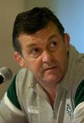 8 June 2005; Head coach Niall O'Donovan listens to questions during a press conference. Ireland rugby squad press conference, Hotel New Osani, Osaka, Japan. Picture credit; Brendan Moran / SPORTSFILE