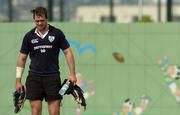 8 June 2005; Second row Matt McCullough leaves the pitch at the end of training. Ireland rugby squad training, Kintetsu Hanazono rugby ground, Osaka, Japan. Picture credit; Brendan Moran / SPORTSFILE