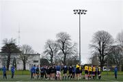 3 February 2014; Leinster forwards coach Jono Gibbes speaks with the players during squad training ahead of their Celtic League 2013/14, Round 13, game against Zebre on Sunday. Leinster Rugby Squad Training, Rosemount, UCD, Belfield, Dublin. Picture credit: Ramsey Cardy / SPORTSFILE