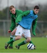 3 February 2014; Republic of Ireland players Aaron O'Driscoll, left, and Aidan Keena in action during squad training. Republic of Ireland U15 Squad Training, AUL Complex, Clonshaugh, Dublin. Picture credit: Brendan Moran / SPORTSFILE