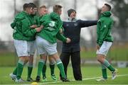 3 February 2014; Republic of Ireland assistant coach Jason O'Donoghue with the players during squad training. Republic of Ireland U15 Squad Training, AUL Complex, Clonshaugh, Dublin. Picture credit: Brendan Moran / SPORTSFILE