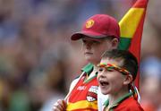 5 June 2005; Two young Carlow fans show their support during the match. Bank of Ireland Leinster Senior Football Championship, Carlow v Wexford, Croke Park, Dublin. Picture credit; David Maher / SPORTSFILE