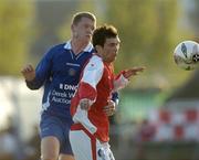 10 June 2005; Paul Donnelly, St. Patrick's Athletic, in action against Kevin Waters, Waterford United. FAI Carlsberg Cup 2nd Round, Waterford United v St. Patrick's Athletic, Waterford RSC, Waterford. Picture credit; Matt Browne / SPORTSFILE
