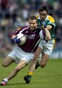 12 June 2005; Derek Savage, Galway, is tackled by John McKeon, Leitrim. Bank of Ireland Connacht Senior Football Championship Semi-Final, Galway v Leitrim, Pearse Stadium, Galway. Picture credit; Ray McManus / SPORTSFILE