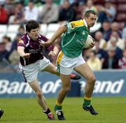 12 June 2005; Christopher Carroll, Leitrim, in action against Michael Meehan, Galway. Bank of Ireland Connacht Senior Football Championship Semi-Final, Galway v Leitrim, Pearse Stadium, Galway. Picture credit; Ray McManus / SPORTSFILE