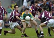 12 June 2005; Darren Duignan, Leitrim, in action against Damien Burke, left, and Alan Burke, Galway. Bank of Ireland Connacht Senior Football Championship Semi-Final, Galway v Leitrim, Pearse Stadium, Galway. Picture credit; Ray McManus / SPORTSFILE