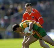 12 June 2005; Karl Lacey, Donegal, in action against Oisin McConville, Armagh. Bank of Ireland Ulster Senior Football Championship Semi-Final, Donegal v Armagh, St. Tighernach's Park, Clones, Co. Monaghan. Picture credit; Damien Eagers / SPORTSFILE