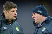 1 February 2014; Kerry manager Eamonn Fitzmaurice, left, with Chairman of the Kerry County Board Patrick O'Sullivan. Allianz Football League Division 1 Round 1, Dublin v Kerry, Croke Park, Dublin. Picture credit: Brendan Moran / SPORTSFILE