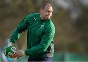 6 February 2014; Ireland's Dan Tuohy in action during squad training ahead of their side's RBS Six Nations Rugby Championship match against Wales on Saturday. Ireland Rugby Squad Training, Carton House, Maynooth, Co. Kildare. Picture credit: Matt Browne / SPORTSFILE