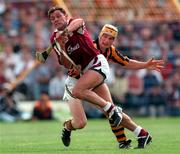 27 July 1997; Justin Campbell of Galway in action against Liam Keoghan of Kilkenny during the Guinness All-Ireland Senior Hurling Championship Quarter-Final match beteween Kilkenny and Galway at Semple Stadium in Thurles, Tipperary. Photo by Ray McManus/Sportsfile