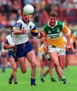 15 June 1997; Keith Byrne of Wicklow in action against Tom Coffey of Offaly during the Leinster GAA Senior Football Championship Quarter-Final match between Offaly and Wicklow at Croke Park in Dublin. Photo by David Maher/Sportsfile