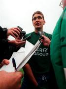 20 September 1997; Maurice Fitzgerald is interviewed by journalists following a Kerry training session at Fitzgerald Stadium in Killarney, Kerry. Photo by Brendan Moran/Sportsfile