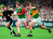 28 September 1997; Pat Fallon of Mayo in action against Donal Daly of Kerry during the GAA Football All-Ireland Senior Championship Final match between Kerry and Mayo at Croke Park in Dublin. Photo by Brendan Moran/Sportsfile