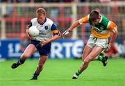 15 June 1997; Kevin O'Brien of Wicklow in action against Larry O'Carroll of Offaly during the Leinster GAA Senior Football Championship Quarter-Final match between Offaly and Wicklow at Croke Park in Dublin. Photo by David Maher/Sportsfile