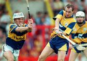6 July 1997; Liam Doyle of Clare in action against Philip O'Dwyer of Tipperary during the GAA Munster Senior Hurling Championship Final match between Clare and Tipperary at Páirc Uí Chaoimh in Cork. Photo by Ray McManus/Sportsfile