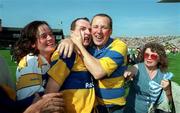 10 August 1997; Liam Doyle of Clare, second from left, is congratulated by Clare Supporters following the GAA All-Ireland Senior Hurling Championship Semi-Final match between Clare and Kilkenny at Croke Park in Dublin. Photo by Brendan Moran/Sportsfile