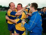 22 June 1997; Martin Daly and Donal O'Sullivan of Clare, celebrate following the GAA Munster Senior Football Championship Semi-Final match between Clare and Cork at Cusack Park in Ennis, Clare. Photo by Brendan Moran/Sportsfile