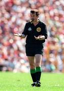 1 June 1997; Referee Martin McBrien during the Ulster GAA Football Senior Championship Quarter-Final match between Monaghan and Derry at St. Tiernach's Park in Clones, Monaghan. Photo by Ray McManus/Sportsfile