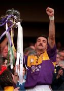 1 September 1996; Wexford captain Martin Storey lifts the Liam MacCarthy Cup following the GAA All-Ireland Senior Hurling Championship Final between Wexford and Limerick at Croke Park in Dublin. Photo by Ray McManus/Sportsfile