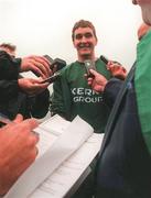 20 September 1997; Maurice Fitzgerald speaking with journalists during a Kerry training session at Fitzgerald Stadium, Killarney. Photo by Brendan Moran/Sportsfile