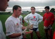16 September 1997; Kenneth Mortimer makes a point during the GAA Football Mayo Training Session at Fr. O'Hara Memorial Park in Charlestown, Co Mayo. Photo by David Maher/Sportsfile