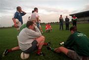 16 September 1997; Mayo team listen to Mayo manager John Maughan, left, with Selectors Tom O'Malley and Peter Forde during the GAA Football Mayo Training Session at Fr. O'Hara Memorial Park in Charlestown, Co Mayo. Photo by David Maher/Sportsfile