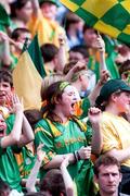 15 June 1997; Meath Fans celebrate during the Leinster GAA Senior Football Championship Quarter-Final match between Offaly and Wicklow at Croke Park in Dublin. Photo by Brendan Moran/Sportsfile